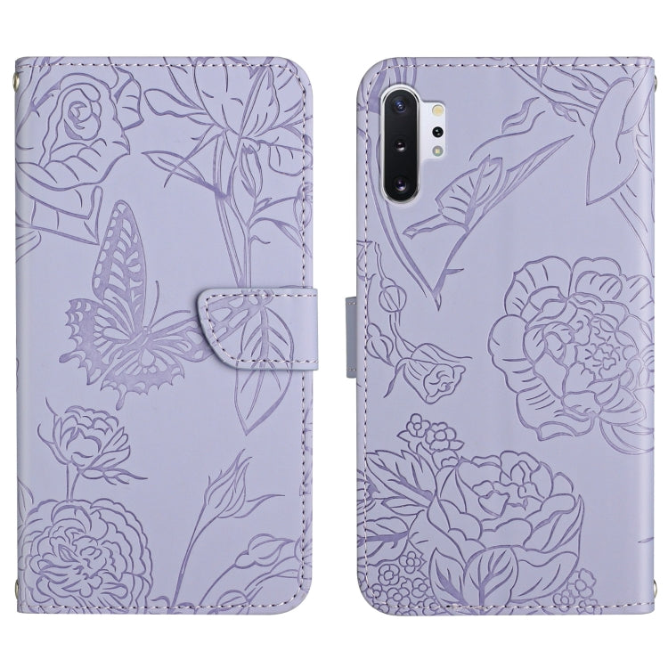 Custodia per cellulare in pelle goffrata con peonia a farfalla, For Samsung Galaxy Note10, For Samsung Galaxy Note10+, For Samsung Galaxy Note20, For Samsung Galaxy Note20 Ultra