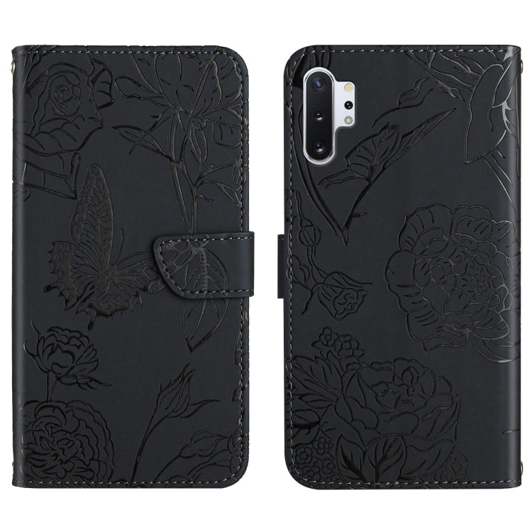 Custodia per cellulare in pelle goffrata con peonia a farfalla, For Samsung Galaxy Note10, For Samsung Galaxy Note10+, For Samsung Galaxy Note20, For Samsung Galaxy Note20 Ultra