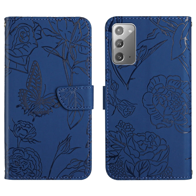 Custodia per cellulare in pelle goffrata con peonia a farfalla, For Samsung Galaxy Note10, For Samsung Galaxy Note10+, For Samsung Galaxy Note20, For Samsung Galaxy Note20 Ultra