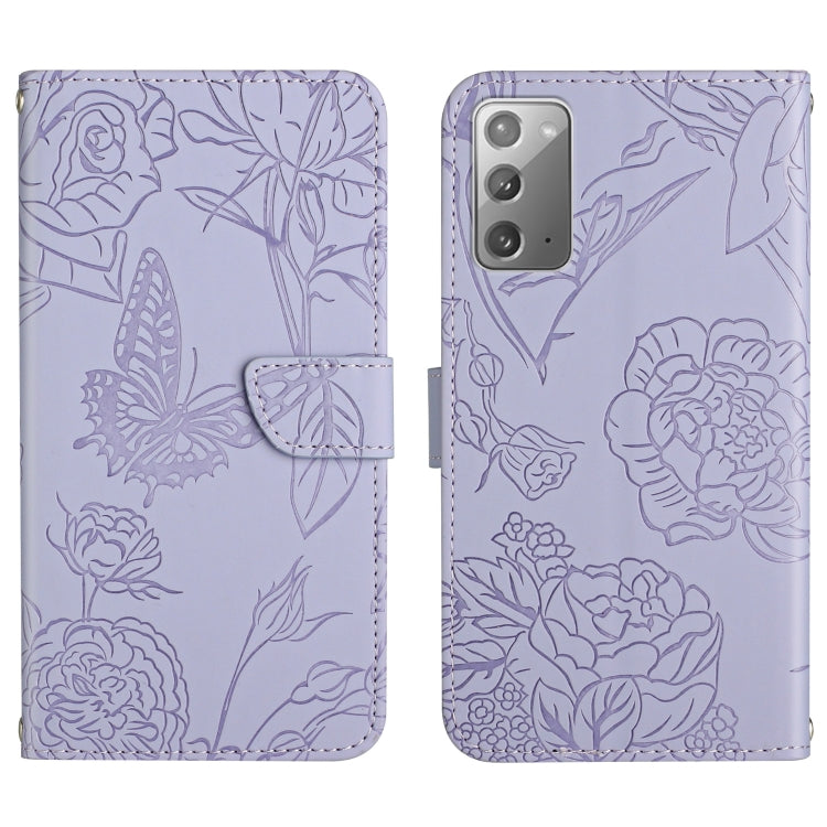 Custodia per cellulare in pelle goffrata con peonia a farfalla, For Samsung Galaxy Note10, For Samsung Galaxy Note10+, For Samsung Galaxy Note20, For Samsung Galaxy Note20 Ultra