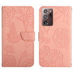 Custodia per cellulare in pelle goffrata con peonia a farfalla, For Samsung Galaxy Note10, For Samsung Galaxy Note10+, For Samsung Galaxy Note20, For Samsung Galaxy Note20 Ultra