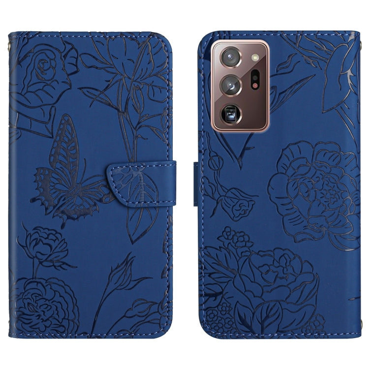 Custodia per cellulare in pelle goffrata con peonia a farfalla, For Samsung Galaxy Note10, For Samsung Galaxy Note10+, For Samsung Galaxy Note20, For Samsung Galaxy Note20 Ultra