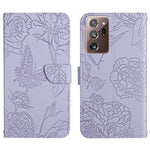 Custodia per cellulare in pelle goffrata con peonia a farfalla, For Samsung Galaxy Note10, For Samsung Galaxy Note10+, For Samsung Galaxy Note20, For Samsung Galaxy Note20 Ultra