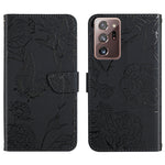Custodia per cellulare in pelle goffrata con peonia a farfalla, For Samsung Galaxy Note10, For Samsung Galaxy Note10+, For Samsung Galaxy Note20, For Samsung Galaxy Note20 Ultra