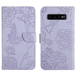 Custodia per cellulare in pelle goffrata con peonia a farfalla, For Samsung Galaxy S10, For Samsung Galaxy S10+, For Samsung Galaxy S10e, For Samsung Galaxy S20