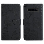 Custodia per cellulare in pelle goffrata con peonia a farfalla, For Samsung Galaxy S10, For Samsung Galaxy S10+, For Samsung Galaxy S10e, For Samsung Galaxy S20