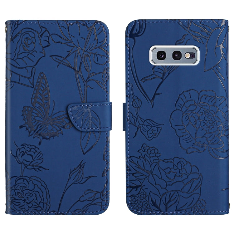 Custodia per cellulare in pelle goffrata con peonia a farfalla, For Samsung Galaxy S10, For Samsung Galaxy S10+, For Samsung Galaxy S10e, For Samsung Galaxy S20