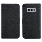 Custodia per cellulare in pelle goffrata con peonia a farfalla, For Samsung Galaxy S10, For Samsung Galaxy S10+, For Samsung Galaxy S10e, For Samsung Galaxy S20
