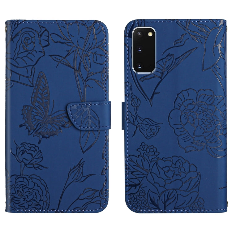 Custodia per cellulare in pelle goffrata con peonia a farfalla, For Samsung Galaxy S10, For Samsung Galaxy S10+, For Samsung Galaxy S10e, For Samsung Galaxy S20