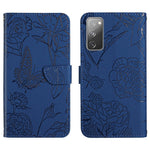 Custodia per cellulare in pelle goffrata con peonia a farfalla, For Samsung Galaxy S20 FE, For Samsung Galaxy S20+, For Samsung Galaxy S20 Ultra, For Samsung Galaxy S21 5G