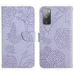 Custodia per cellulare in pelle goffrata con peonia a farfalla, For Samsung Galaxy S20 FE, For Samsung Galaxy S20+, For Samsung Galaxy S20 Ultra, For Samsung Galaxy S21 5G
