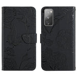 Custodia per cellulare in pelle goffrata con peonia a farfalla, For Samsung Galaxy S20 FE, For Samsung Galaxy S20+, For Samsung Galaxy S20 Ultra, For Samsung Galaxy S21 5G