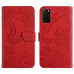 Custodia per cellulare in pelle goffrata con peonia a farfalla, For Samsung Galaxy S20 FE, For Samsung Galaxy S20+, For Samsung Galaxy S20 Ultra, For Samsung Galaxy S21 5G