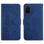 Custodia per cellulare in pelle goffrata con peonia a farfalla, For Samsung Galaxy S20 FE, For Samsung Galaxy S20+, For Samsung Galaxy S20 Ultra, For Samsung Galaxy S21 5G