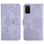 Custodia per cellulare in pelle goffrata con peonia a farfalla, For Samsung Galaxy S20 FE, For Samsung Galaxy S20+, For Samsung Galaxy S20 Ultra, For Samsung Galaxy S21 5G