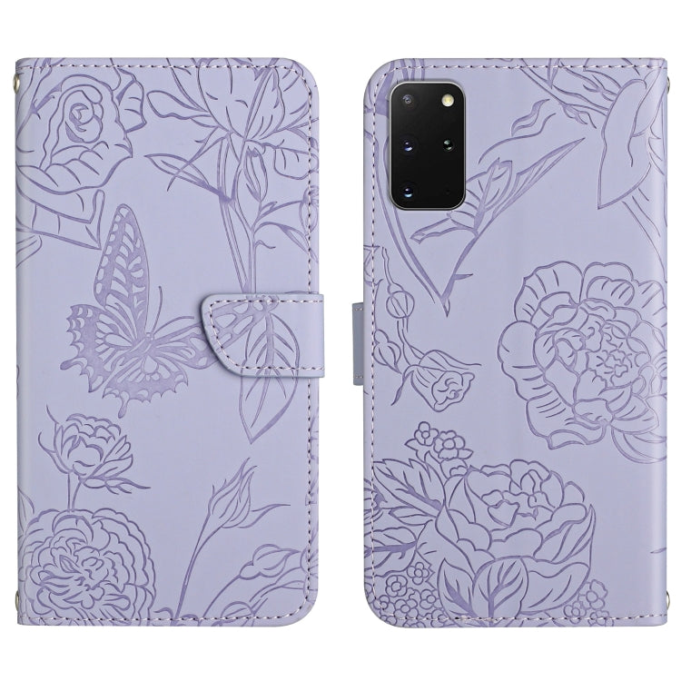 Custodia per cellulare in pelle goffrata con peonia a farfalla, For Samsung Galaxy S20 FE, For Samsung Galaxy S20+, For Samsung Galaxy S20 Ultra, For Samsung Galaxy S21 5G