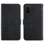 Custodia per cellulare in pelle goffrata con peonia a farfalla, For Samsung Galaxy S20 FE, For Samsung Galaxy S20+, For Samsung Galaxy S20 Ultra, For Samsung Galaxy S21 5G