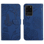 Custodia per cellulare in pelle goffrata con peonia a farfalla, For Samsung Galaxy S20 FE, For Samsung Galaxy S20+, For Samsung Galaxy S20 Ultra, For Samsung Galaxy S21 5G