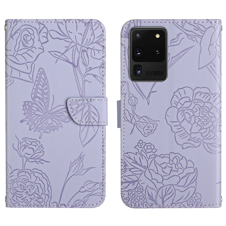 Custodia per cellulare in pelle goffrata con peonia a farfalla, For Samsung Galaxy S20 FE, For Samsung Galaxy S20+, For Samsung Galaxy S20 Ultra, For Samsung Galaxy S21 5G