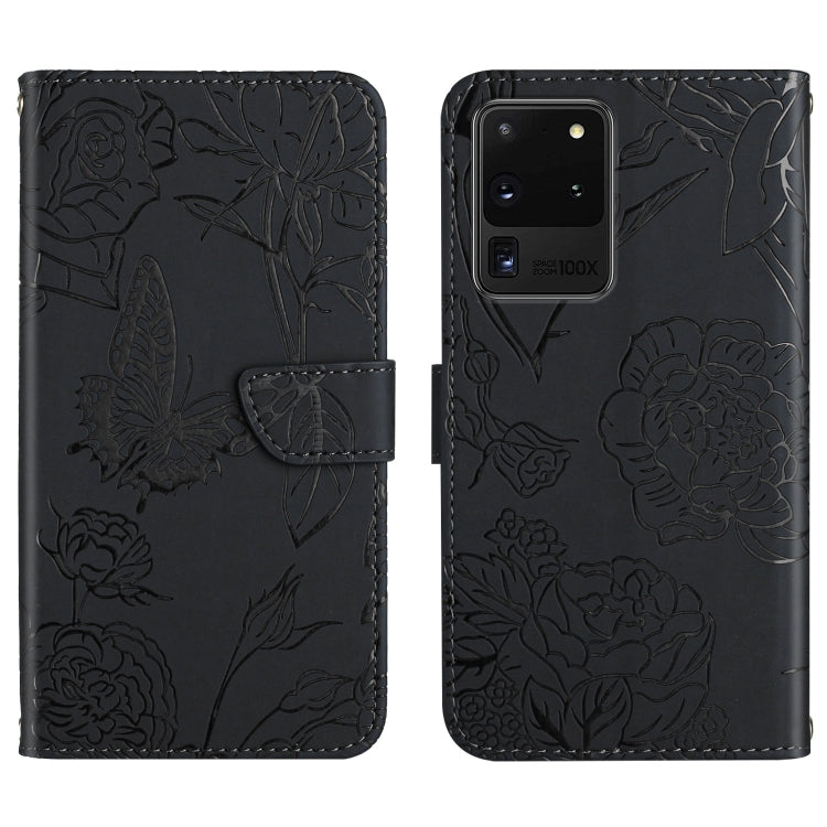 Custodia per cellulare in pelle goffrata con peonia a farfalla, For Samsung Galaxy S20 FE, For Samsung Galaxy S20+, For Samsung Galaxy S20 Ultra, For Samsung Galaxy S21 5G