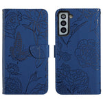 Custodia per cellulare in pelle goffrata con peonia a farfalla, For Samsung Galaxy S21 FE 5G, For Samsung Galaxy S21+ 5G, For Samsung Galaxy S21 Ultra 5G, For Samsung Galaxy S22 5G