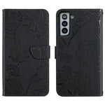 Custodia per cellulare in pelle goffrata con peonia a farfalla, For Samsung Galaxy S21 FE 5G, For Samsung Galaxy S21+ 5G, For Samsung Galaxy S21 Ultra 5G, For Samsung Galaxy S22 5G