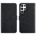 Custodia per cellulare in pelle goffrata con peonia a farfalla, For Samsung Galaxy S22+ 5G, For Samsung Galaxy S22 Ultra 5G