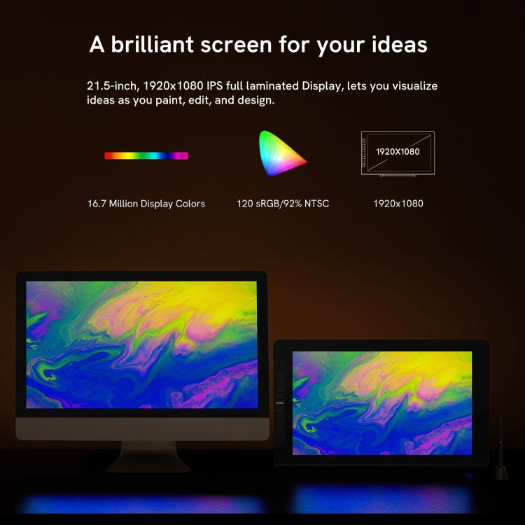 VEIKK VK2200 Pro Tavolo da disegno digitale con sensibilità alla pressione da 21,5 pollici 8192 livelli