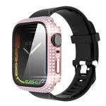 Diamond PC + cassa dell'orologio in vetro temperato per Apple Watch Series, 7 41mm, 7 45mm