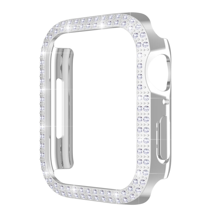 Custodia per orologio per PC con diamanti a doppia fila per Apple Watch Series, 7 41mm, 7 45mm