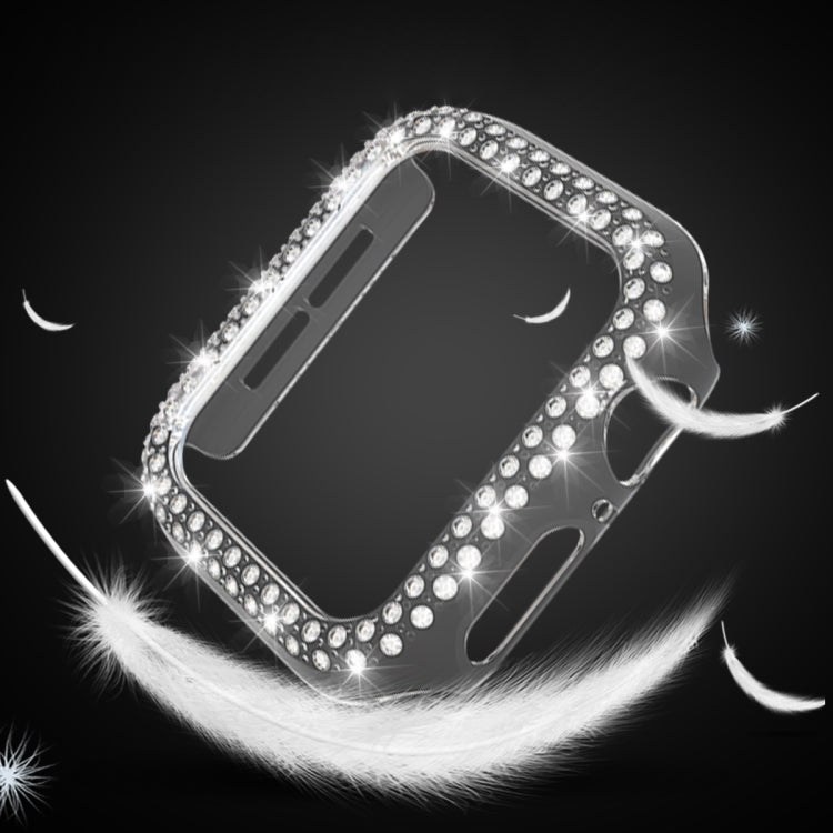 Custodia per orologio per PC con diamanti a doppia fila per Apple Watch Series, 7 41mm, 7 45mm