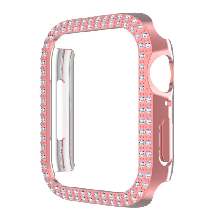 Custodia per orologio per PC con diamanti a doppia fila per Apple Watch Series, 7 41mm, 7 45mm