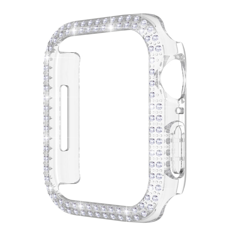 Custodia per orologio per PC con diamanti a doppia fila per Apple Watch Series, 7 41mm, 7 45mm