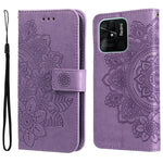 Custodia per telefono in pelle con flip in rilievo con fiori a 7 petali, For Xiaomi Redmi 10C 4G / Redmi 10 (India), For Xiaomi Poco X4 Pro 5G, For Honor 50 SE / Huawei nova 9 SE, For OPPO Find X5 Lite / Reno7 5G