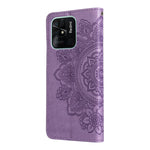 Custodia per telefono in pelle con flip in rilievo con fiori a 7 petali, For Xiaomi Redmi 10C 4G / Redmi 10 (India), For Xiaomi Poco X4 Pro 5G, For Honor 50 SE / Huawei nova 9 SE, For OPPO Find X5 Lite / Reno7 5G