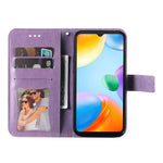 Custodia per telefono in pelle con flip in rilievo con fiori a 7 petali, For Xiaomi Redmi 10C 4G / Redmi 10 (India), For Xiaomi Poco X4 Pro 5G, For Honor 50 SE / Huawei nova 9 SE, For OPPO Find X5 Lite / Reno7 5G