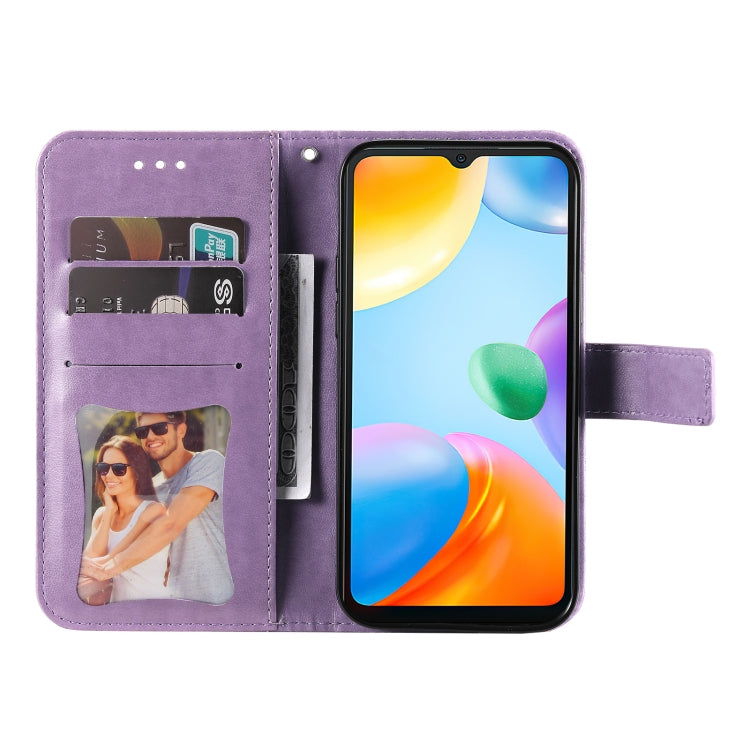 Custodia per telefono in pelle con flip in rilievo con fiori a 7 petali, For Xiaomi Redmi 10C 4G / Redmi 10 (India), For Xiaomi Poco X4 Pro 5G, For Honor 50 SE / Huawei nova 9 SE, For OPPO Find X5 Lite / Reno7 5G