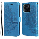Custodia per telefono in pelle con flip in rilievo con fiori a 7 petali, For Xiaomi Redmi 10C 4G / Redmi 10 (India), For Xiaomi Poco X4 Pro 5G, For Honor 50 SE / Huawei nova 9 SE, For OPPO Find X5 Lite / Reno7 5G
