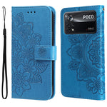 Custodia per telefono in pelle con flip in rilievo con fiori a 7 petali, For Xiaomi Redmi 10C 4G / Redmi 10 (India), For Xiaomi Poco X4 Pro 5G, For Honor 50 SE / Huawei nova 9 SE, For OPPO Find X5 Lite / Reno7 5G