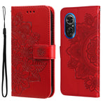 Custodia per telefono in pelle con flip in rilievo con fiori a 7 petali, For Xiaomi Redmi 10C 4G / Redmi 10 (India), For Xiaomi Poco X4 Pro 5G, For Honor 50 SE / Huawei nova 9 SE, For OPPO Find X5 Lite / Reno7 5G