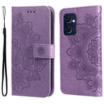 Custodia per telefono in pelle con flip in rilievo con fiori a 7 petali, For Xiaomi Redmi 10C 4G / Redmi 10 (India), For Xiaomi Poco X4 Pro 5G, For Honor 50 SE / Huawei nova 9 SE, For OPPO Find X5 Lite / Reno7 5G