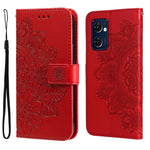 Custodia per telefono in pelle con flip in rilievo con fiori a 7 petali, For Xiaomi Redmi 10C 4G / Redmi 10 (India), For Xiaomi Poco X4 Pro 5G, For Honor 50 SE / Huawei nova 9 SE, For OPPO Find X5 Lite / Reno7 5G