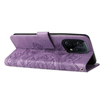 Custodia per telefono in pelle con flip in rilievo con fiori a 7 petali, For OPPO Find X5, For OPPO Find X5 Pro, For vivo Y15s 2021 / Y15a