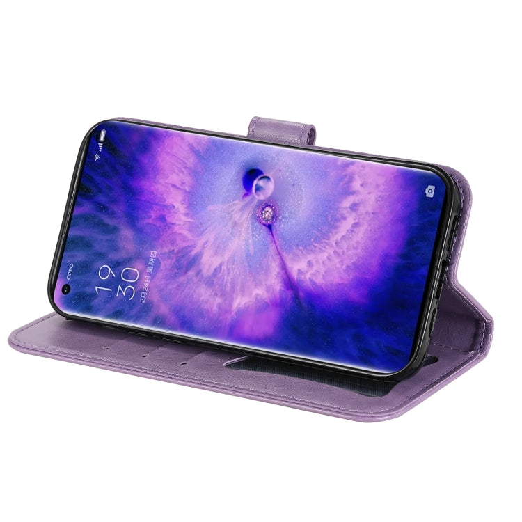 Custodia per telefono in pelle con flip in rilievo con fiori a 7 petali, For OPPO Find X5, For OPPO Find X5 Pro, For vivo Y15s 2021 / Y15a