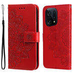 Custodia per telefono in pelle con flip in rilievo con fiori a 7 petali, For OPPO Find X5, For OPPO Find X5 Pro, For vivo Y15s 2021 / Y15a
