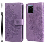 Custodia per telefono in pelle con flip in rilievo con fiori a 7 petali, For OPPO Find X5, For OPPO Find X5 Pro, For vivo Y15s 2021 / Y15a