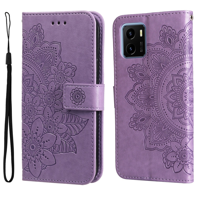 Custodia per telefono in pelle con flip in rilievo con fiori a 7 petali, For OPPO Find X5, For OPPO Find X5 Pro, For vivo Y15s 2021 / Y15a