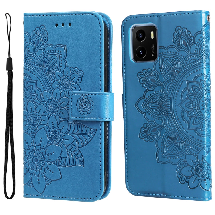 Custodia per telefono in pelle con flip in rilievo con fiori a 7 petali, For OPPO Find X5, For OPPO Find X5 Pro, For vivo Y15s 2021 / Y15a