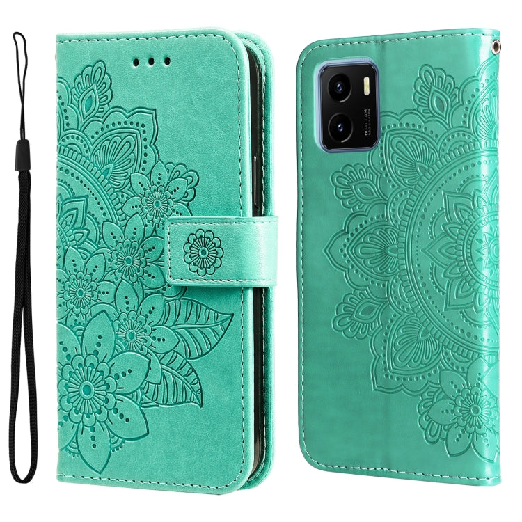 Custodia per telefono in pelle con flip in rilievo con fiori a 7 petali, For OPPO Find X5, For OPPO Find X5 Pro, For vivo Y15s 2021 / Y15a