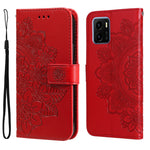 Custodia per telefono in pelle con flip in rilievo con fiori a 7 petali, For OPPO Find X5, For OPPO Find X5 Pro, For vivo Y15s 2021 / Y15a
